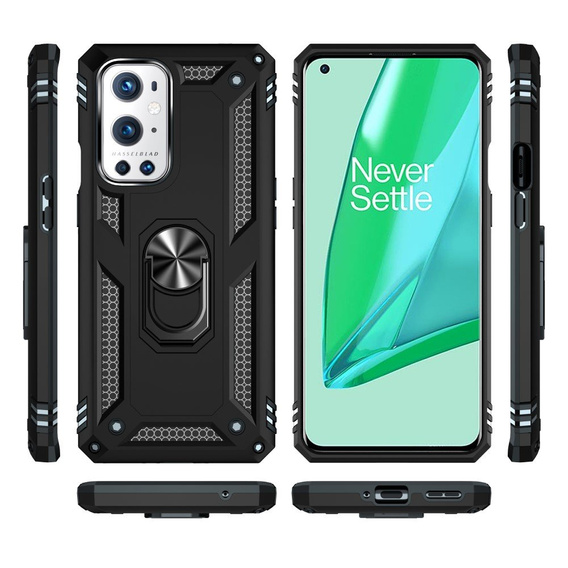Páncélozott telefontok a OnePlus 9 Pro, Nox Case Ring, fekete
