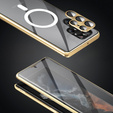 Magnetic Dual Glass MagSafe tok Samsung Galaxy S24 Ultra, arany