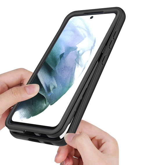 Tok Samsung Galaxy S21 FE készülékhez, Shockproof, fóliával, kék