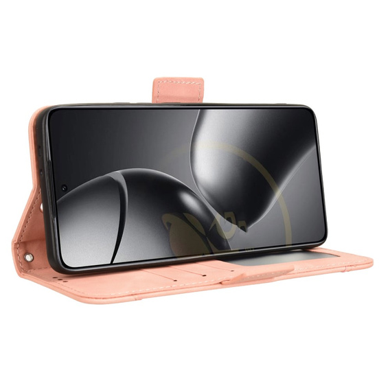 Pattintható tok a Xiaomi 14T Pro, Card Slot, rózsaszín