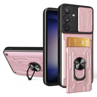 Páncélozott tok a Samsung Galaxy A54 5G, Camera Slide Card Slot, rózsaszín rose gold