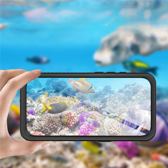 Redpepper tok iPhone Air készülékhez, IP68 vízálló, MagSafe-hoz, átlátszó, fekete oldallapokkal