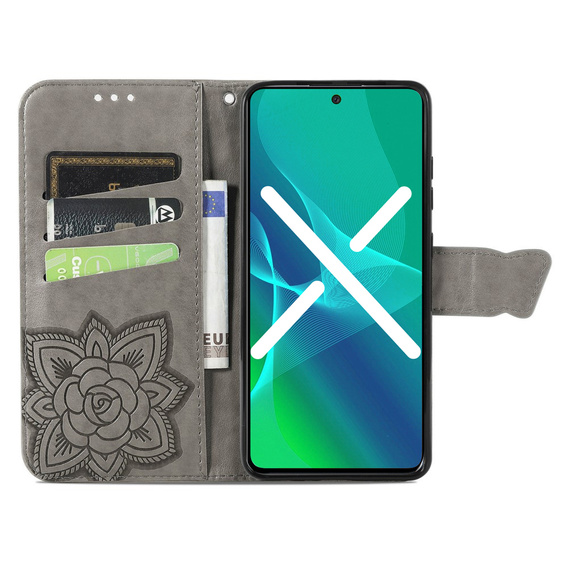 Pattintható tok a Realme 9i / Oppo A96, Butterfly, szürke