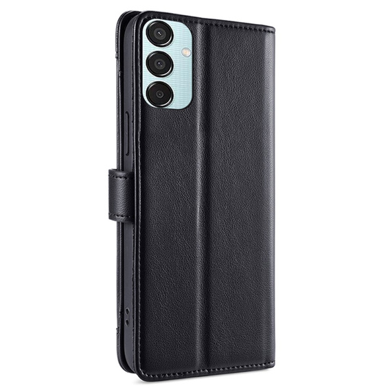 Pattintható tok a Samsung Galaxy M15 5G, Wallet Zipper Pocket, fekete