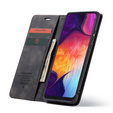 CASEME tok Samsung Galaxy A50, Leather Wallet Case, fekete
