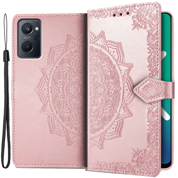 Pattintható tok a Realme 9i / Oppo A96, Mandala, rózsaszín rose gold