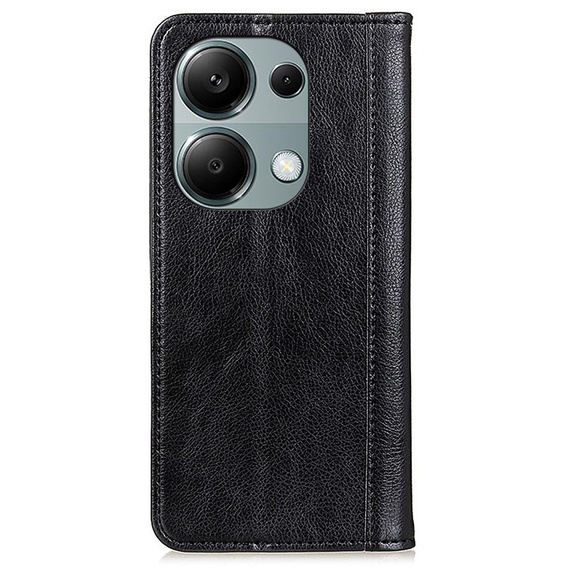 Telefontok a Xiaomi Redmi Note 13 Pro 4G / Xiaomi Redmi Note 14S / Xiaomi Poco M6 Pro 4G, Wallet Litchi Leather, fekete