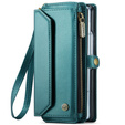 Tok CASEME Samsung Galaxy Z Fold6 5G, RFID Leather Wallet, vállpánttal, zöld