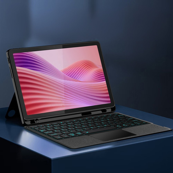 Tok + billentyűzet Lenovo Tab Plus, fekete
