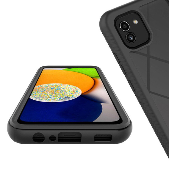 Tok Samsung Galaxy A03 készülékhez, Shockproof, fóliával, fekete