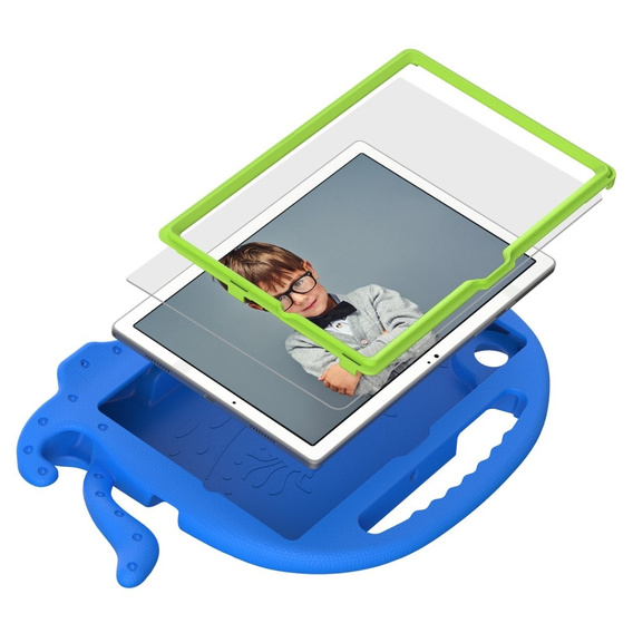 Gyerek tok Samsung Galaxy Tab A8 10.5, fogantyúval, polip, kék