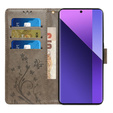 Pattintható tok a Xiaomi Redmi Note 13 Pro+, Butterfly, szürke