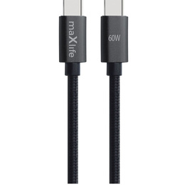 Maxlife USB-C–USB-C kábel, 2,0 m, 60 W, USB-C csatlakozóval rendelkező eszközökhöz