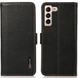 KHAZNEH RFID tok Samsung Galaxy S23, Litchi textúra, fekete
