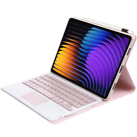 Billentyűzet tok a Xiaomi Pad 7 / 7 Pro, TouchPad, rózsaszínű