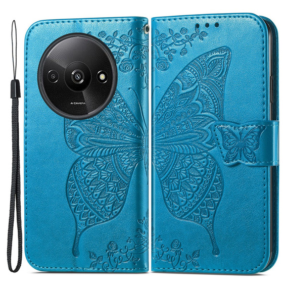 Pattintható tok a Xiaomi Redmi A3, Butterfly, kék
