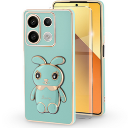 Tok Xiaomi Redmi Note 13 5G, Rabbit, zöld + Edzett üveg 9H