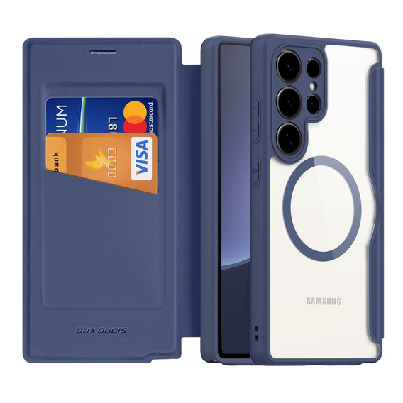 Dux Ducis Telefontok a Samsung Galaxy S25 Ultra, Skin X Pro, MagSafe, sötétkék