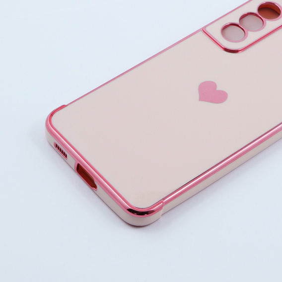 Telefontok a Samsung Galaxy S21 FE, Electro heart, rózsaszín rose gold