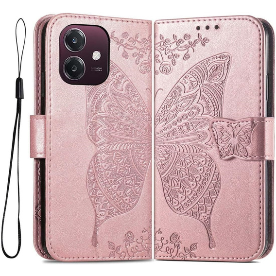 Pattintható tok a Oppo A40 / Oppo A40m, Butterfly, rózsaszín rose gold