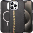 Tok iPhone 15 Pro, Carbon Fiber MagSafe, fekete