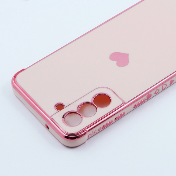 Telefontok a Samsung Galaxy S21 FE, Electro heart, rózsaszín rose gold