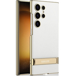 Tok Samsung Galaxy S24 Ultra készülékhez, Electro Frame bőr, állvánnyal, fekete