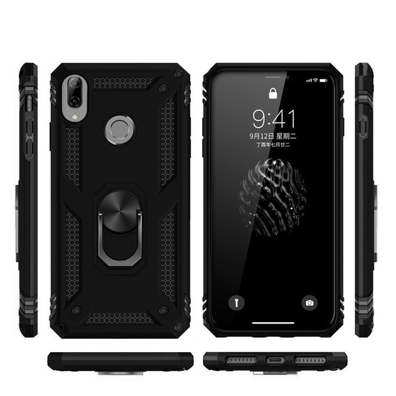 Páncélozott telefontok a Huawei P20 Lite, Nox Case Ring, fekete