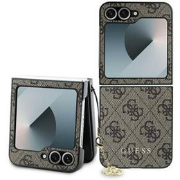 GUESS Telefontok a Samsung Galaxy Z Flip7 FE / Z Flip6, 4G Charms Collection Hardcase, barna