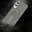 Tok Samsung Galaxy S25 Edge, Kickstand Matt Case, MagSafe, titánium szürke