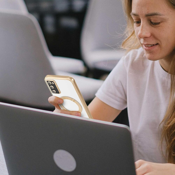 Tok Samsung Galaxy S20 FE-hoz, Electro MagSafe, arany + üveg a képernyőhöz