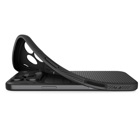 Spigen Liquid Air tok iPhone 17 Pro készülékhez, matt fekete