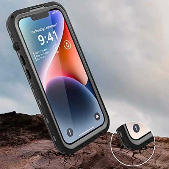Vízálló tok iPhone 14, Redpepper, MagSafe-hoz, fekete