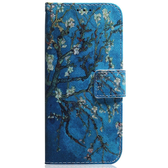 Pattintható tok a Oppo A17, Wallet flowers, kék