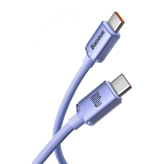 Baseus Crystal Shine USB-C – USB-C 100 W-os kábel USB-C porttal rendelkező eszközökhöz
