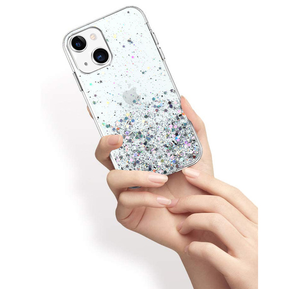 Telefontok a iPhone 13 Mini, Glittery, kék