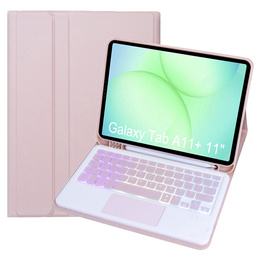Háttérvilágítású Bluetooth billentyűzettel és érintőpaddal ellátott tok Samsung Galaxy Tab A11+ készülékhez