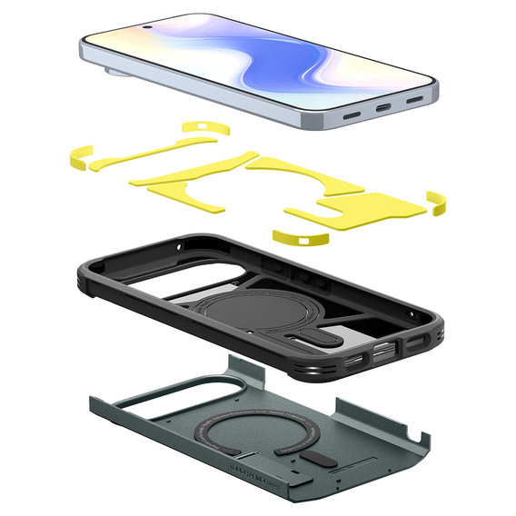 Spigen Tough Armor MagSafe tok a Google Pixel 10 Pro XL-hez, Abyss zöld