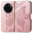 Pattintható tok a Realme 14 Pro+ 5G, Butterfly, rózsaszín rose gold
