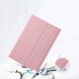 Tok + billentyűzet iPad 10.2 7/8/9 gen 2019/2020/2021, Keyboard Cover Pen Slot, rózsaszín rose gold