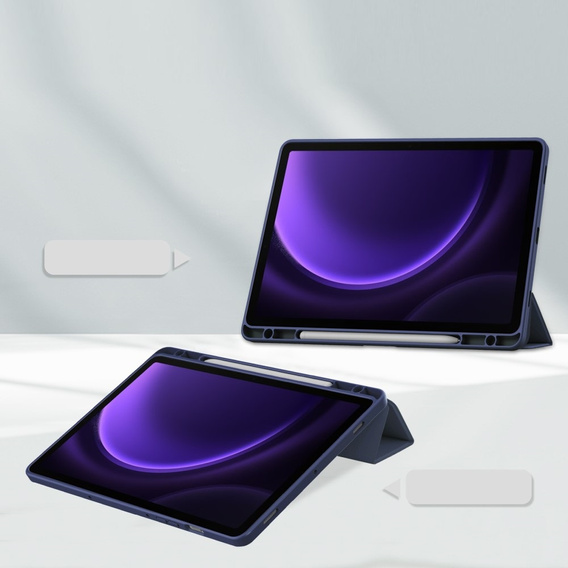 Tok Samsung Galaxy Tab S10 Lite / S10 FE / S9 FE, Smartcase Hybrid, tolltartó résszel, sötétkék
