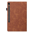 Tok Samsung Galaxy Tab S10 FE+ Plus, Classic, tolltartóval, barna