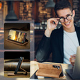 Telefontok a Samsung Galaxy A16, ERBORD Vintage, pénztárca patenttal, barna
