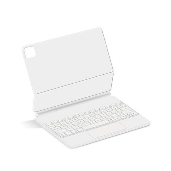 Billentyűzet tok iPad Air 11" 2024, Magnetic Keyboard Touchpad, fehér
