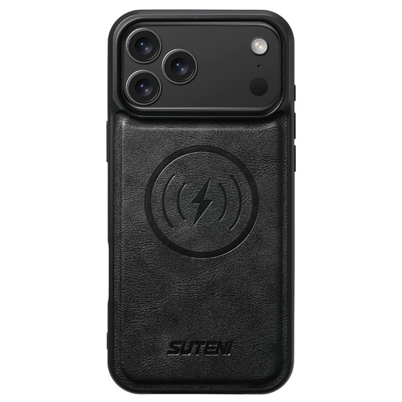 2 az 1-ben flip tok iPhone 17 Pro Max készülékhez, SUTENI, MagSafe-hoz, fekete