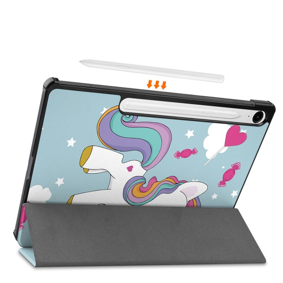 Tok Samsung Galaxy Tab S10 Lite / S10 FE / S9 FE, pánttal, unicorn