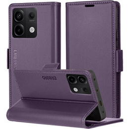 Tok Xiaomi Redmi Note 13 Pro 5G, ERBORD Glossy Litchi, pénztárca patenttal, lila