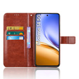 Pattintható tok a Realme 14 5G / Realme 14T 5G, Crazy Horse Wallet, barna