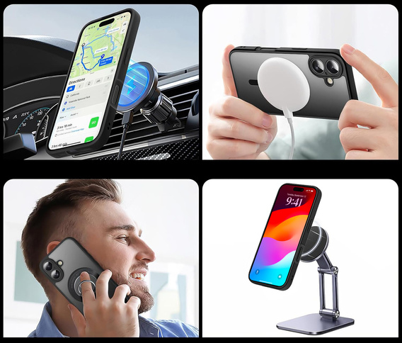 Matt tok iPhone 17 készülékhez, Magsafe-hoz, matt fekete