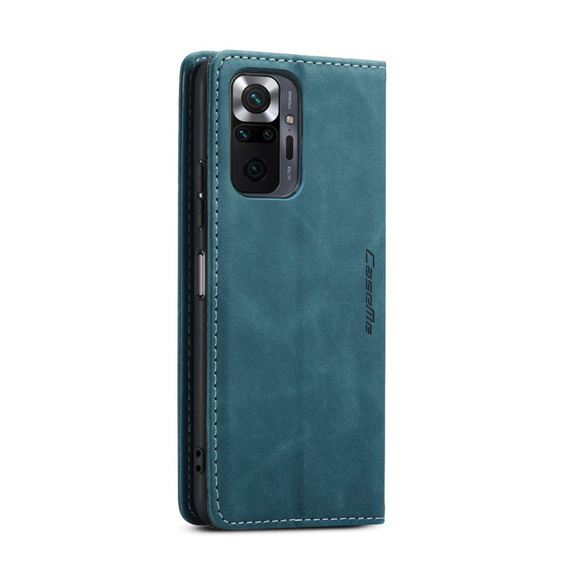 CASEME tok Xiaomi Redmi Note 10 Pro, Leather Wallet Case, kék